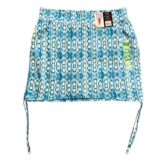NWT Blue & White Tie Dye Pattern Side Ruched Skort (L)