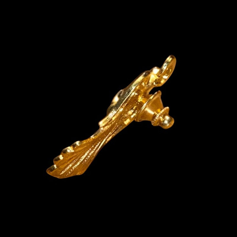 Vintage Heavenly Singing Angel with Rhinestone Halo Gold Tack Pin