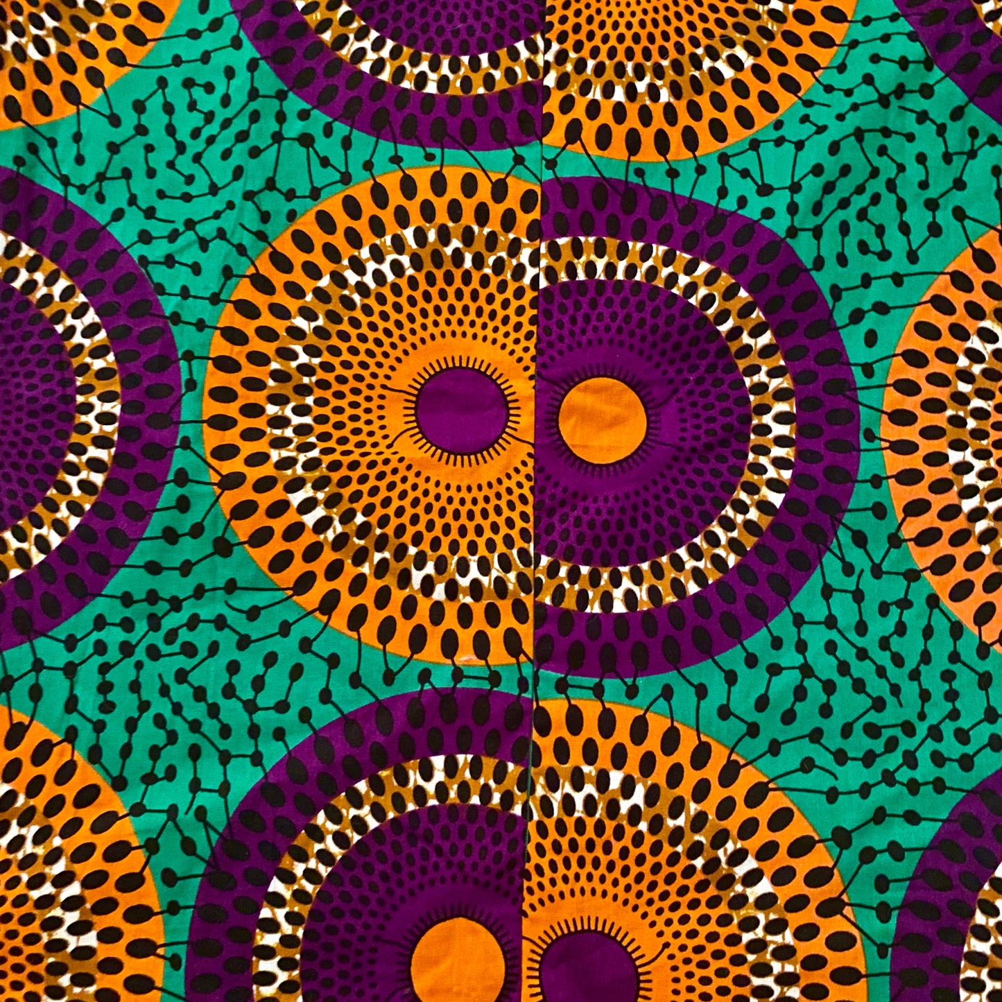 Unisex Green/Orange/Purple Ankara Print Matching Set (M)
