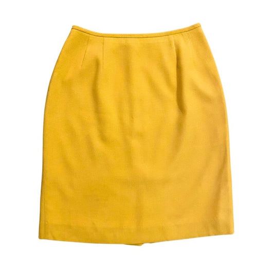 Vintage Mustard Yellow High Waisted Pencil Skirt (6P)