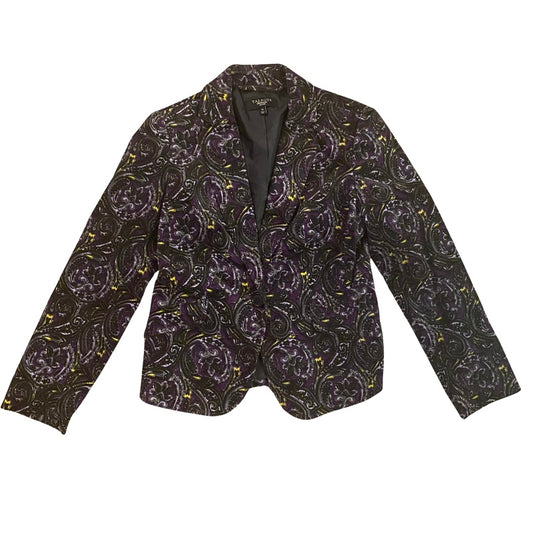 Velvet Black/Purple/Yellow Paisley Blazer (4P)