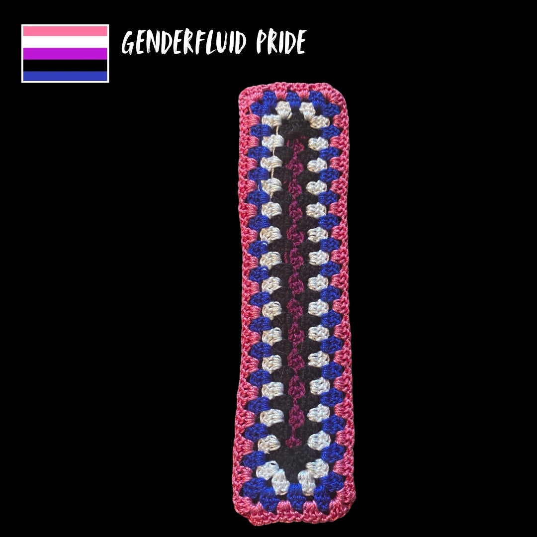 Genderfluid Pride Micro-Crocheted Cotton Bookmark