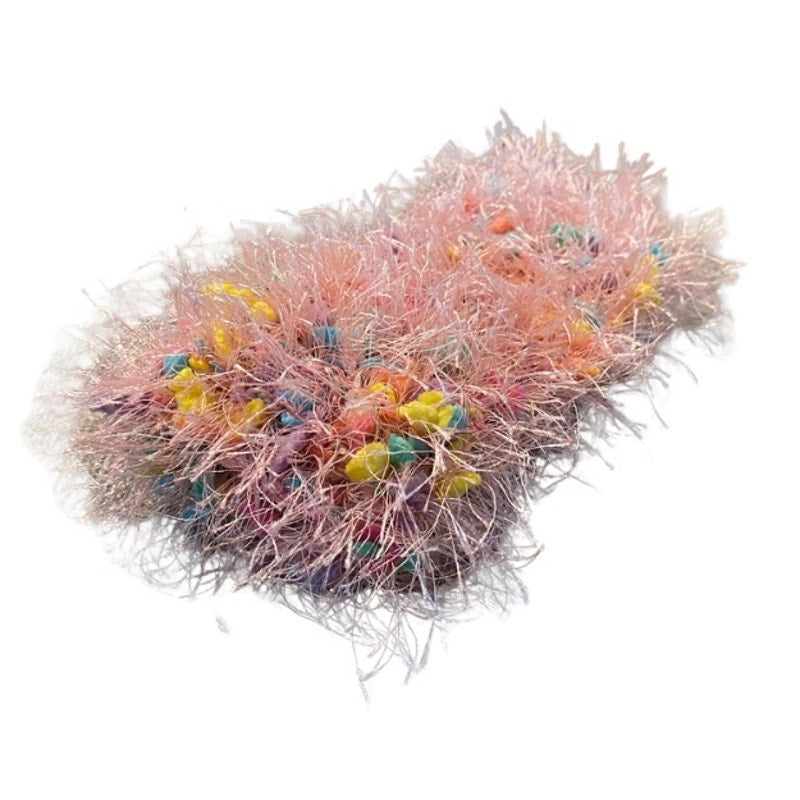 “Fancy Fur” Pastel Pink/Blue/ Yellow/ Purple Knit Headband (OSFM)