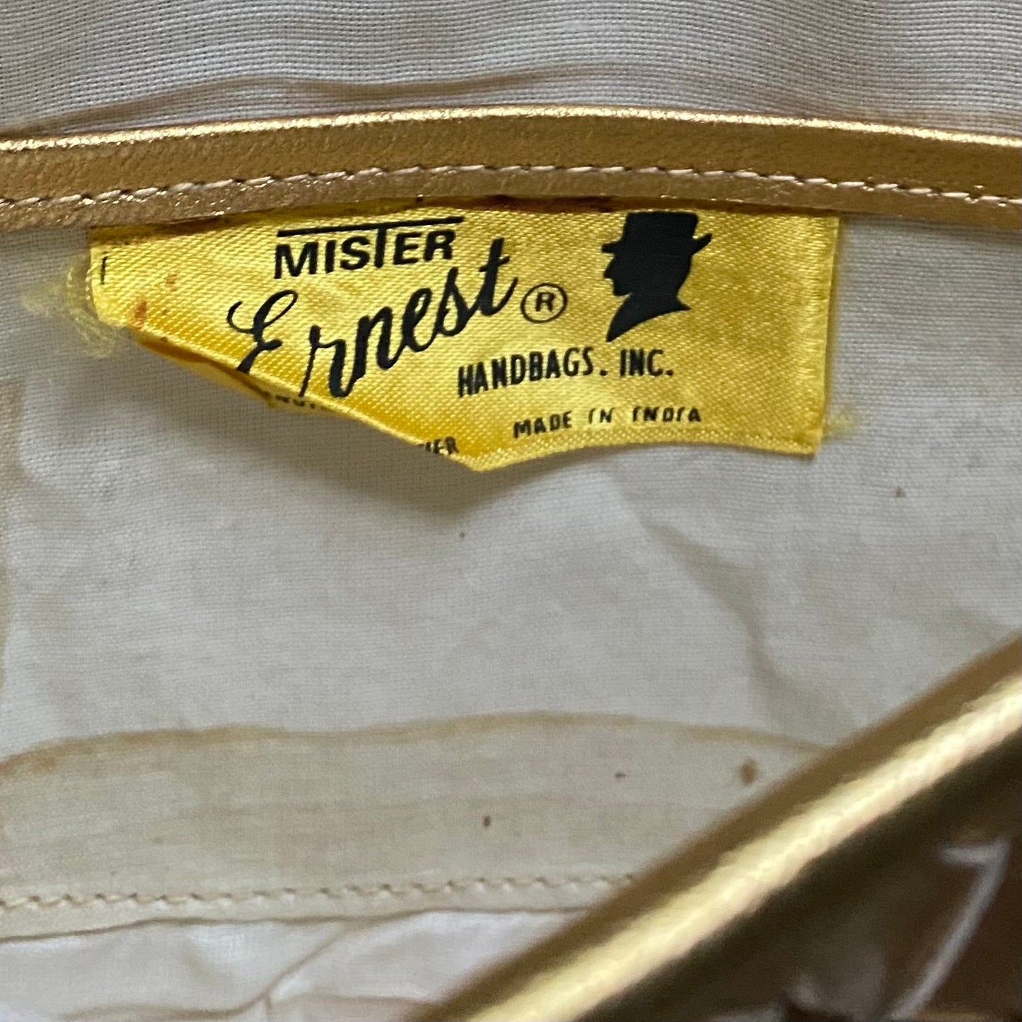 Vintage Metallic Gold Basketweave Envelope Shoulder Bag