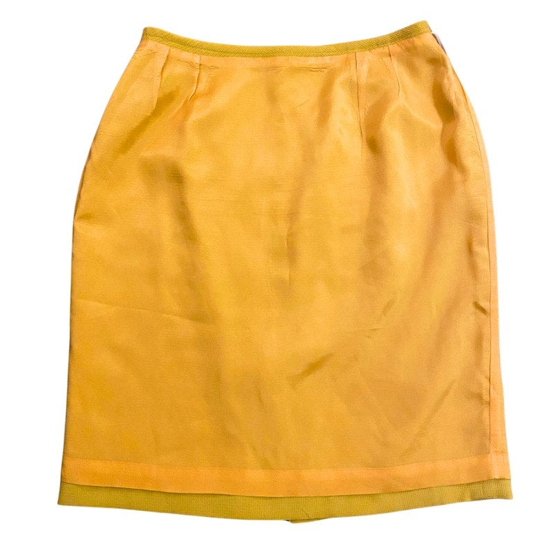 Vintage Mustard Yellow High Waisted Pencil Skirt (6P)