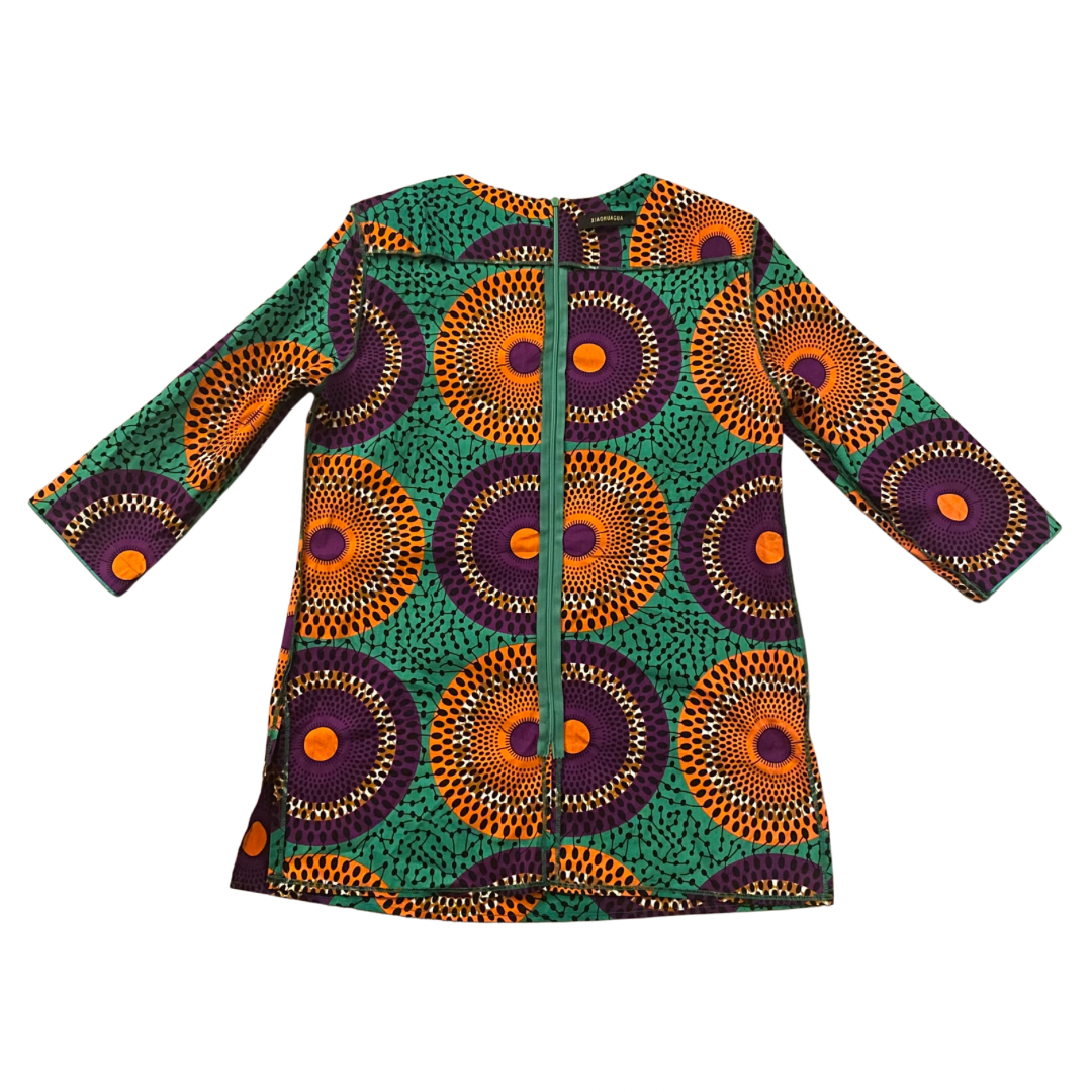Unisex Green/Orange/Purple Ankara Print Matching Set (M)