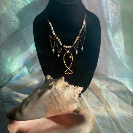 “Just Keep Swimming” | Layered Gold Fish Pendant Necklace