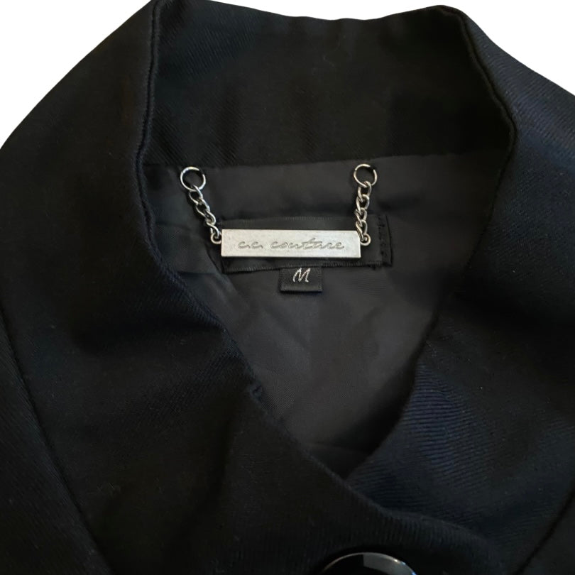 Mod Black Button-Down A-Line Dress (M)