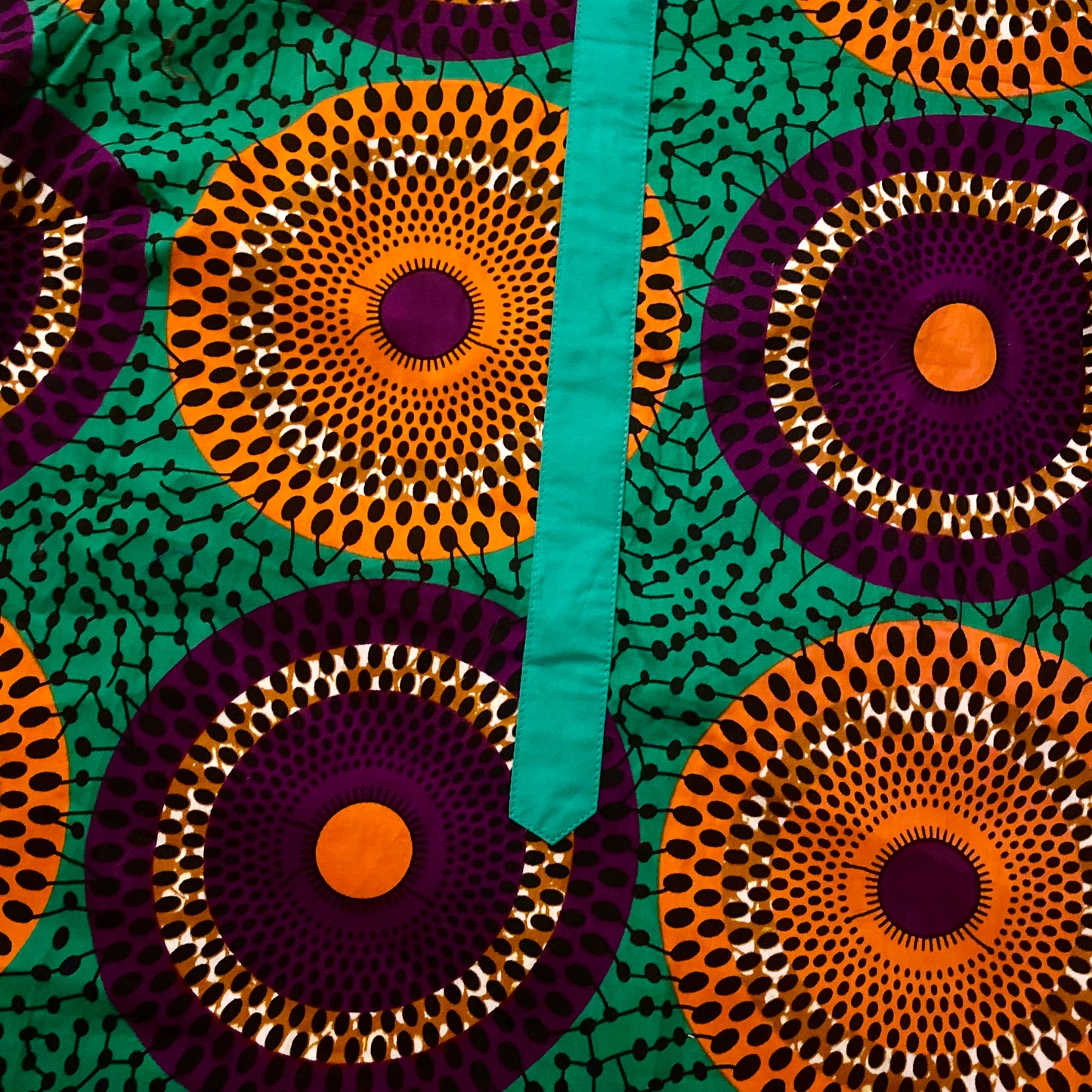 Unisex Green/Orange/Purple Ankara Print Matching Set (M)