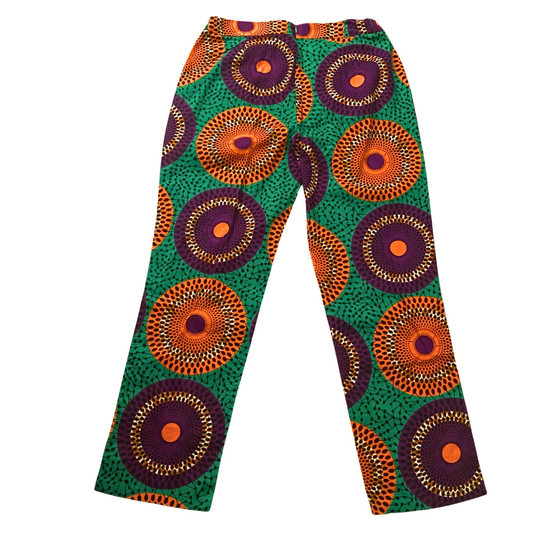 Unisex Green/Orange/Purple Ankara Print Matching Set (M)