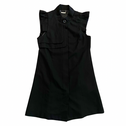 Mod Black Button-Down A-Line Dress (M)