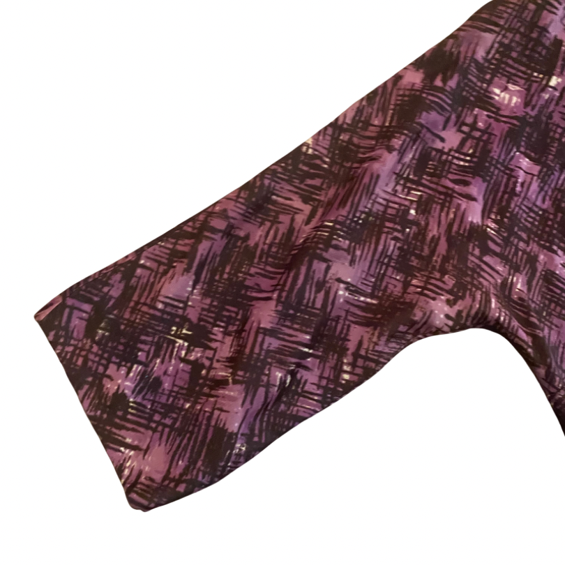 Vintage Ombré Purple Crosshatch Pattern Dress with Matching Belt (XS/S)