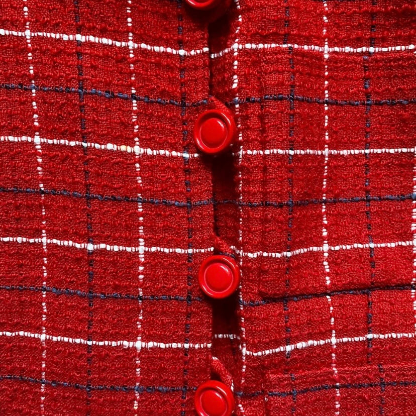 🔔 CARLISE Vintage Red Plaid Wool Jacket (6)
