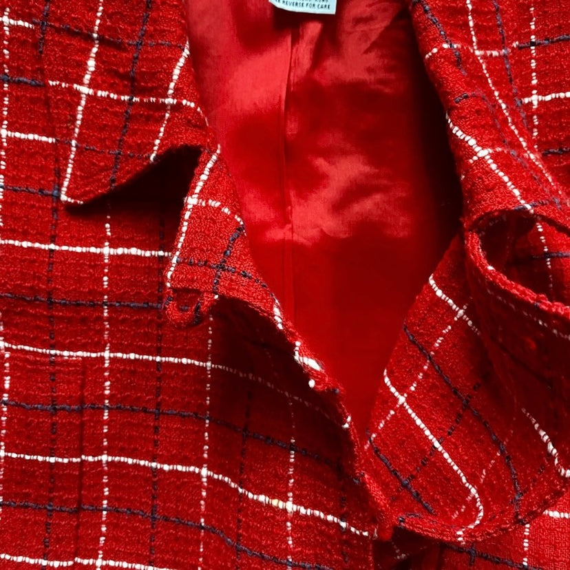 🔔 CARLISE Vintage Red Plaid Wool Jacket (6)