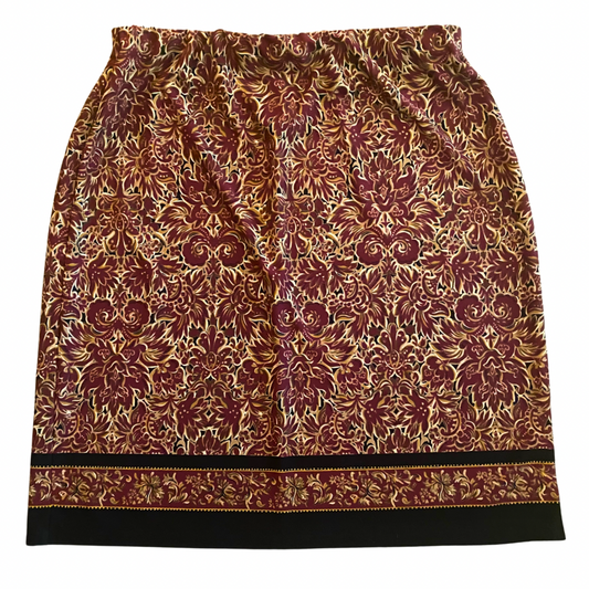 Vintage Burgundy/Brown/Cream Paisley Skirt (PM)