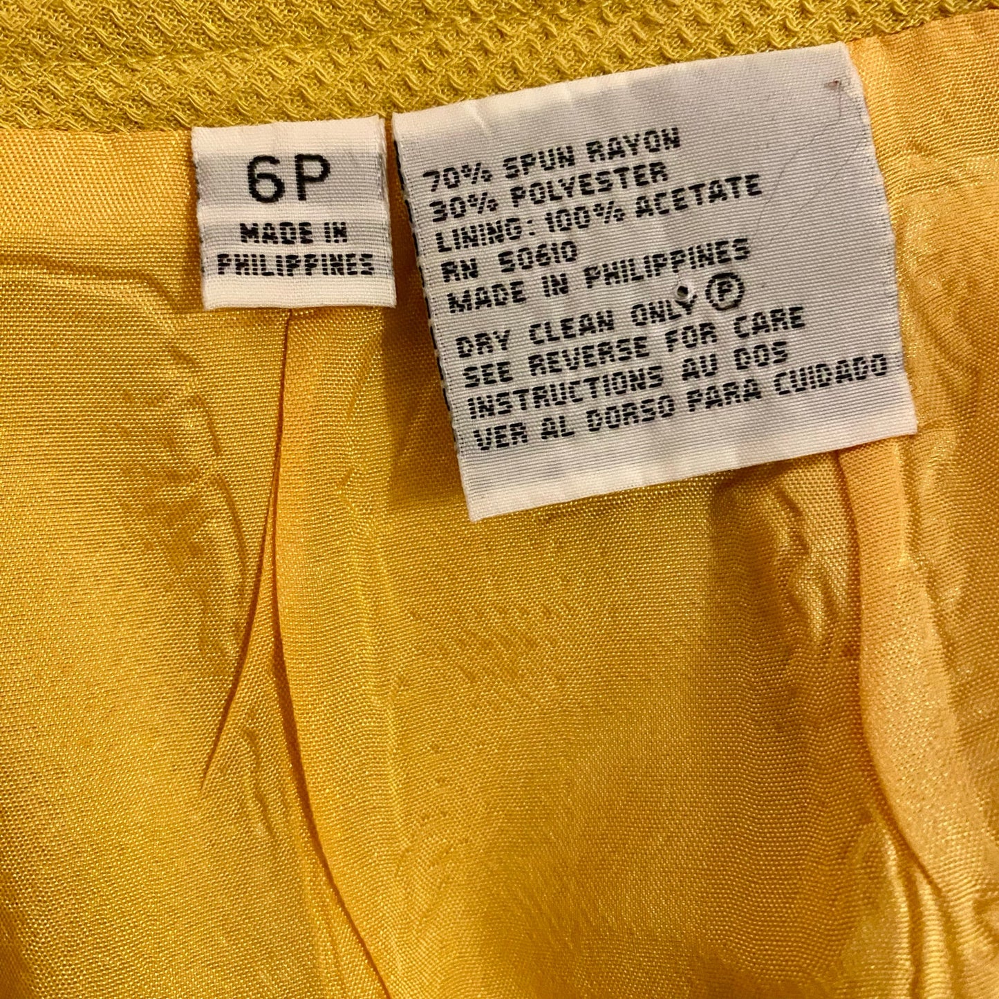Vintage Mustard Yellow High Waisted Pencil Skirt (6P)