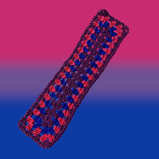 Bisexual Pride Micro-Crocheted Cotton Bookmark