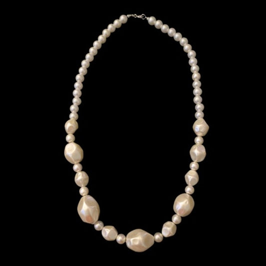 Chunky Mock Baroque Pearl Choker Necklace | Handmade with Vintage Beads