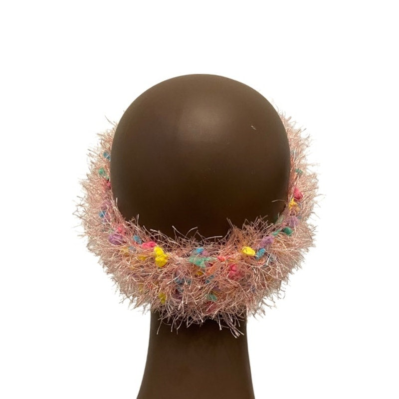“Fancy Fur” Pastel Pink/Blue/ Yellow/ Purple Knit Headband (OSFM)