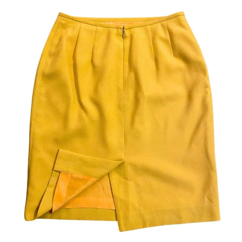 Vintage Mustard Yellow High Waisted Pencil Skirt (6P)
