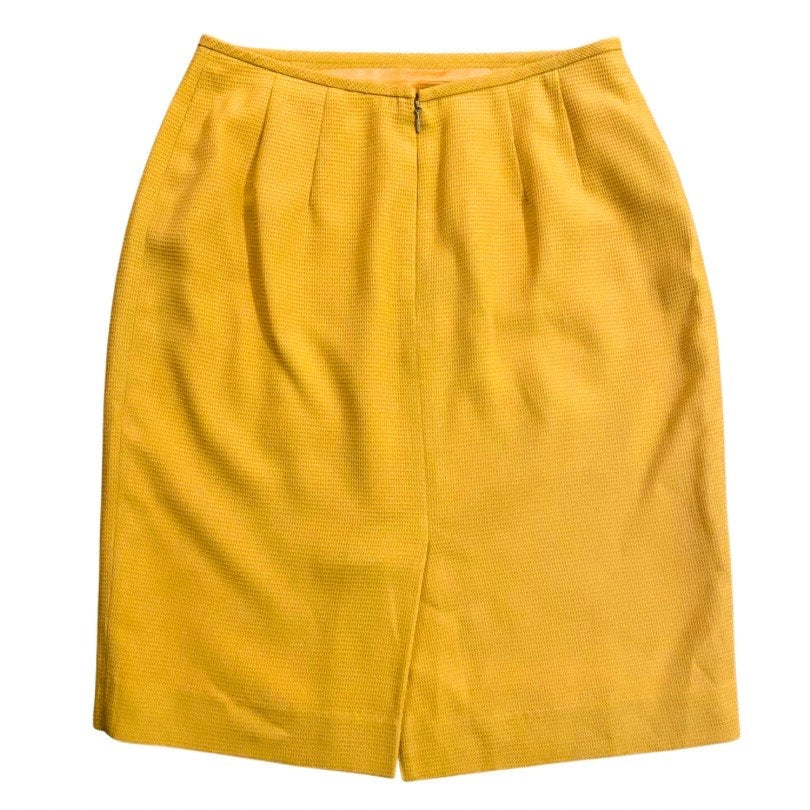 Vintage Mustard Yellow High Waisted Pencil Skirt (6P)