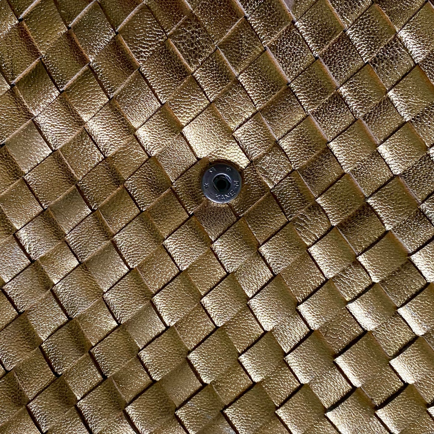 Vintage Metallic Gold Basketweave Envelope Shoulder Bag
