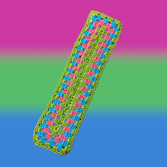 Polysexual Pride Micro-Crocheted Cotton Bookmark