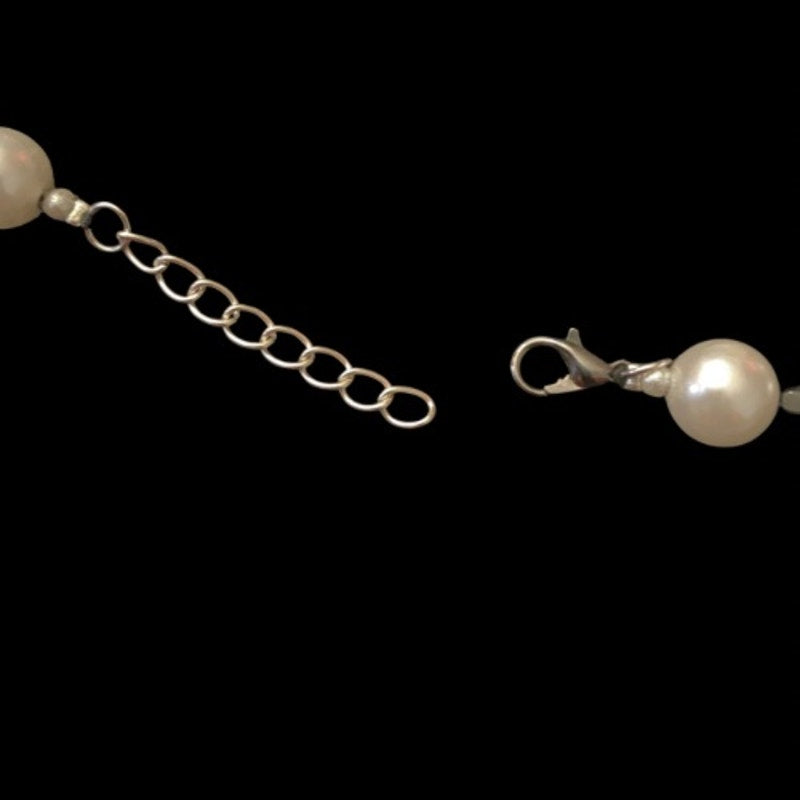 Black & White Mock Pearl Choker Necklace | Handmade with Vintage Beads